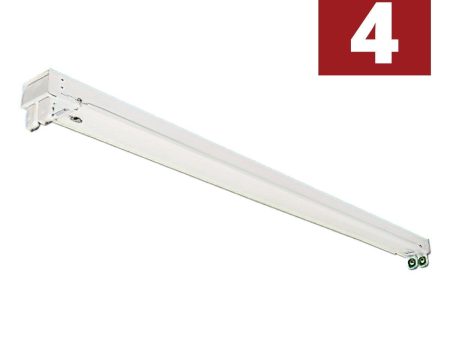 4ft 2-Lamp T8 LED Ready Strip Light, Double End Wiring, Bulbs Not Included Hot on Sale