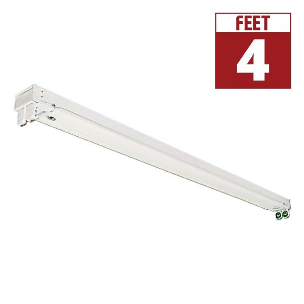 4ft 2-Lamp T8 LED Ready Strip Light, Double End Wiring, Bulbs Not Included Hot on Sale