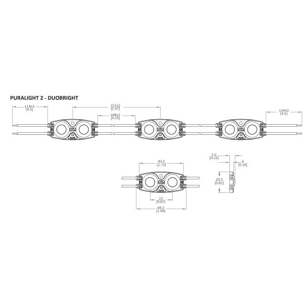 PURALIGHT 2, DUOBRIGHT Wide Beam LED Light Module,12V, 11000K, 40 Module Strand Discount