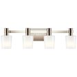 Adani 30 In 4-Lights Bathroom Vanity Light With Opal Glass, Polished Finish Discount