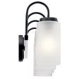 Kennewick 33 In 4-Lights Bathroom Vanity Light With Clear Satin Etched Glass, Black Finish Supply