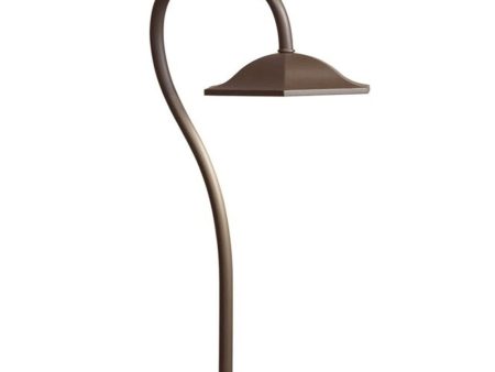 4.3W 294 Lumens LED Shepherds Crook Path Light 2700K Textured Architectural Bronze For Discount