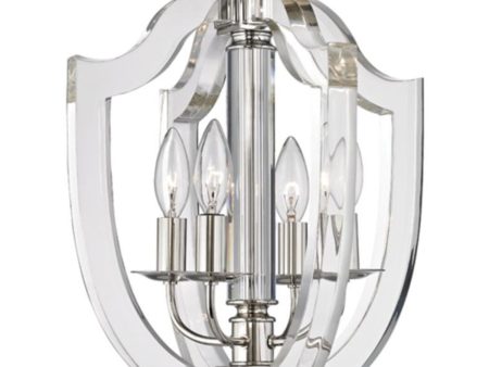 Arietta 15 in. 4 Lights Semi flush Mount Light Polished Nickel finish For Discount