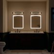 Azores 25 In 4-Lights Bathroom Vanity Light With Clear Fluted Glass, Black Finish Discount