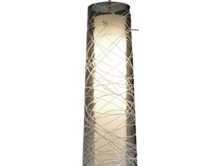 Spun 5 in. LED Pendant Light 4000K Satin Nickel Finish, 120V Smoke Shade For Discount