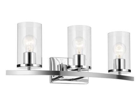 Crosby 23 In 3-Lights Bathroom Vanity Light, Chrome Finish Online Sale