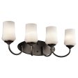 Aubrey 29 In 4-Lights LED Bathroom Vanity Light With Satin Etched Cased Opal Glass, Bronze Finish Online