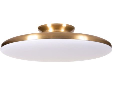 Skye 15 in. LED Semi Flush Mount Light Selectable CCT Satin Brass finish Fashion