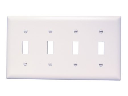 TradeMaster 4-Gang Toggle Wall Plate, White Sale