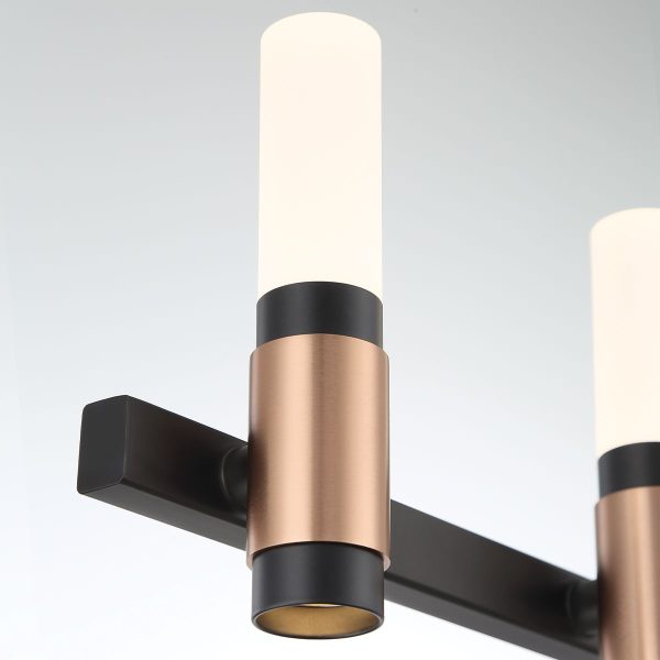 Albany 12 Lights 27 in. LED Vanity Light Black & Brass Finish Online Hot Sale