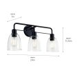 Meller 24 In 3-Lights Bathroom Vanity Light, Black Finish Fashion