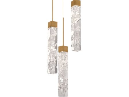 Minx 13 in. 3 Lights LED Pendant Light Brass finish Fashion