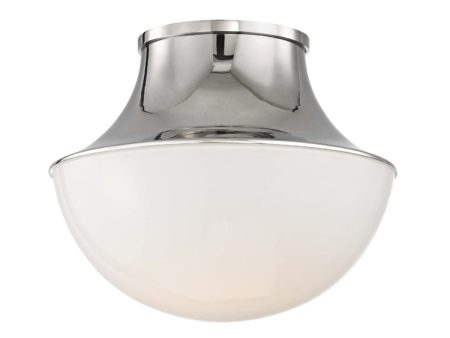 Lettie 11 in. Flush Mount Light Polished Nickel Finish Online Hot Sale