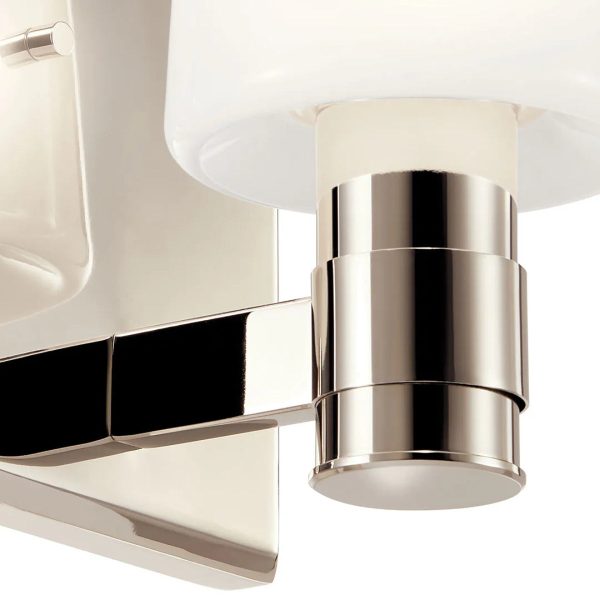 Adani 14 In 2-Lights Bathroom Vanity Light With Opal Glass, Polished Nickel Finish Online