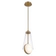 Solari 2 Lights 8 in. LED Pendant Light Gold Finish For Sale