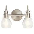 Greenbrier 14 In 2-Lights Bathroom Vanity Light With Clear Seeded Glass, Brushed Nickel Finish Sale