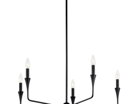 Alvaro 30  5-Light Chandelier 1-Tier, Black Finish Hot on Sale