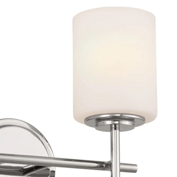 Ali 14 In 2-Lights Bathroom Vanity Light With Satin Etched Cased Opal, Polished Nickel Finish Online now