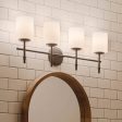 Ali 33 In 4-Lights Bathroom Vanity Light With Satin Etched Cased Opal, Black Finish Online