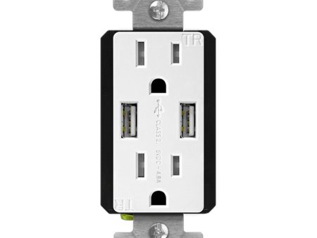 15 Amp Duplex Tamper-Resistant Receptacle with 4.8A Dual USB-A Charger w Interchangeable Cover Cheap