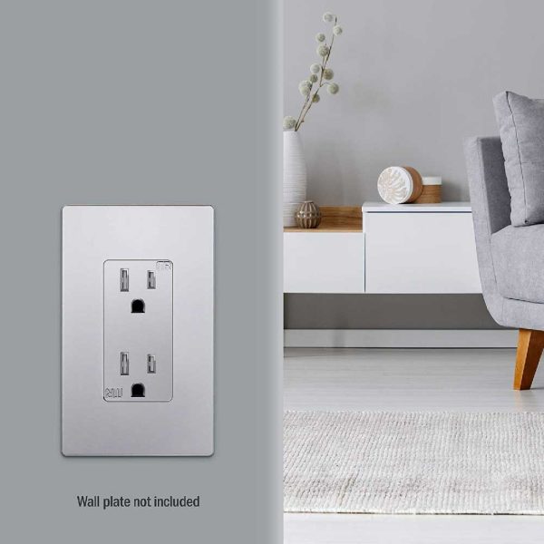 15 Amp Tamper-Resistant Duplex Outlet, White Discount