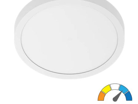 Slim SUMO 12 in. LED Surface Mount Light 120-277V Selectable CCT White Finish For Cheap