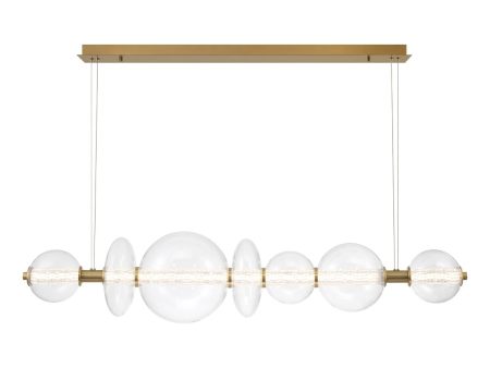 Atomo 56 in. LED Chandelier gold Finish with Clear Glass Sale