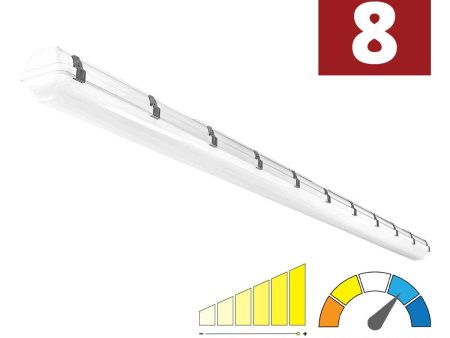 8ft LED Vapor Tight Light Fixture, 90 Watts, 13000 Lumens, 35K 40K 50K, 120-277V Cheap