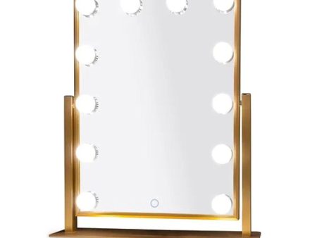 Hollywood 15 In. X 17 In. Tri-Color 12 LED Bulbs Make Up Mirror With Touch On Off Dimmer Function Online Hot Sale