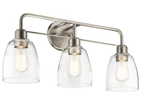 Meller 24 In 3-Lights Bathroom Vanity Light, Brushed Nickel Finish Hot on Sale