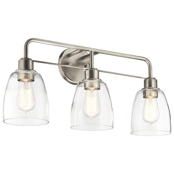 Meller 24 In 3-Lights Bathroom Vanity Light, Brushed Nickel Finish Hot on Sale