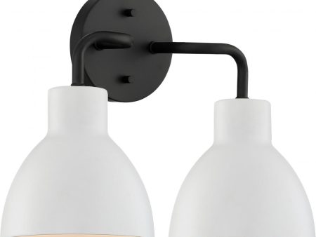 Sloan 14 in. 2 Lights Vanity Light Black and White Finish Sale