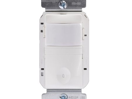 PIR 180° Vacancy Motion Sensor Wall Switch, 600W, 120V, White Hot on Sale