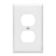 1-Gang Duplex Outlet Cover Plate White For Discount