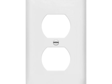 1-Gang Duplex Outlet Cover Plate White For Discount