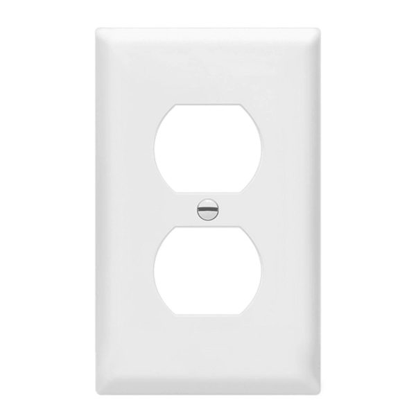 1-Gang Duplex Outlet Cover Plate White For Discount