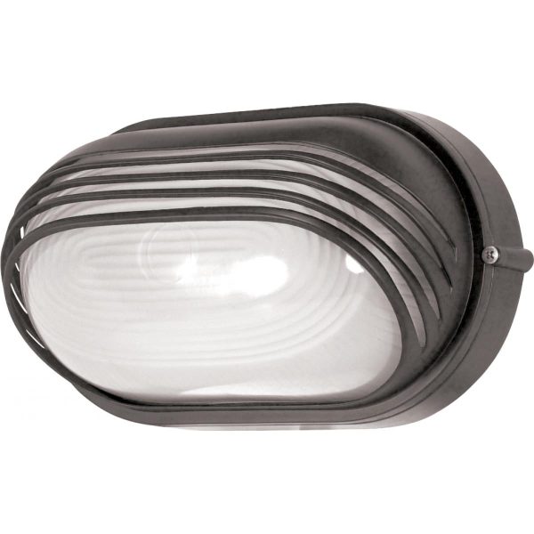 10 In. Outdoor Oval Bulkhead Light Bronze finish For Sale