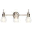 Greenbrier 24 In 3-Lights Bathroom Vanity Light With Clear Seeded Glass, Brushed Nickel Finish Online