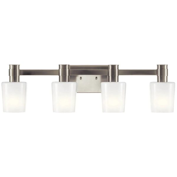 Adani 30 In 4-Lights Bathroom Vanity Light With Opal Glass, Brushed Finish Online Sale