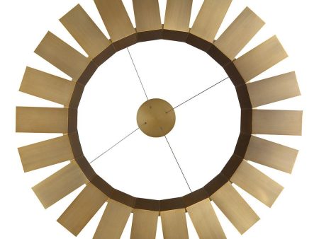 Chronos 50 in. LED Chandelier Brass Finish For Sale