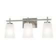 Joanna 23 in. 3 Lights Vanity Light Satin Nickel Finish White Shade on Sale