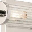 Azores 16 In 2-Lights Bathroom Vanity Light With Clear Fluted Glass, Silver Finish Online Sale