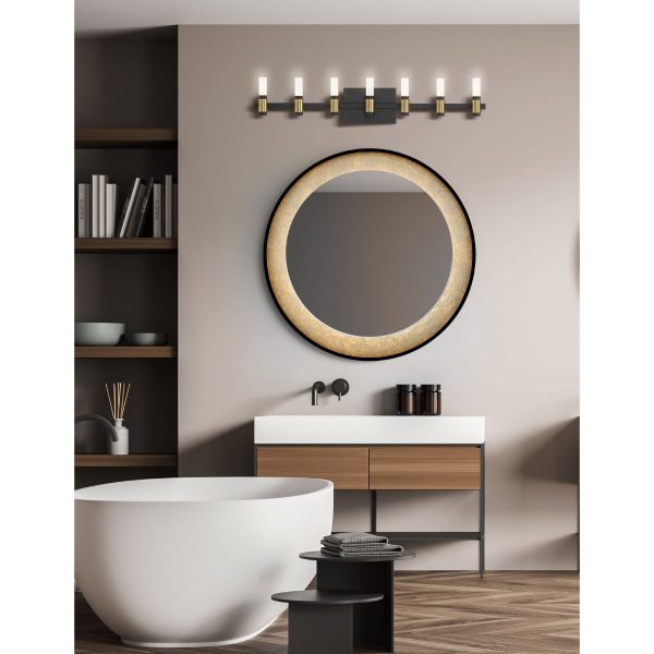 Albany 14 Lights 32 in. LED Vanity Light Black & Nickel Finish Online now