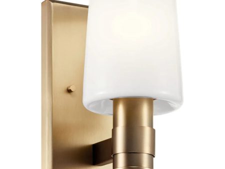 Adani 8  1-Light Wall Sconce With Opal Glass, Bronze Finish Online Sale