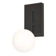 Metropolitan 12 in. LED Bath Sconce Black Finish White Shade For Sale