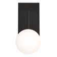 Metropolitan 12 in. LED Bath Sconce Black Finish White Shade For Sale