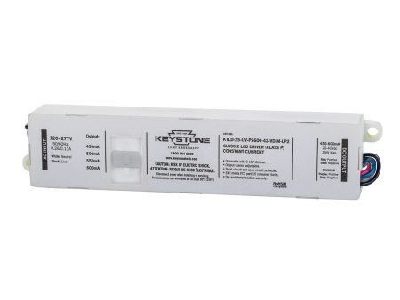 25 Watts LED Driver, Selectable Current 450-600mA, 0-10V Dimming, 120-277V Sale