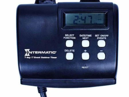 7-Day 15 Amp 120-Volt  Outdoor Plug-In Digital Timer Switch Black Fashion