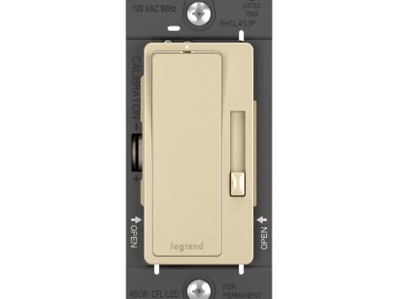 radiant Decora Slider Dimmer Switch, 450-Watt LED, Single Pole or 3-Way, Ivory Fashion