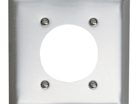 Power Outlet Wall Plate, 2-Gang, Stainless Steel Online